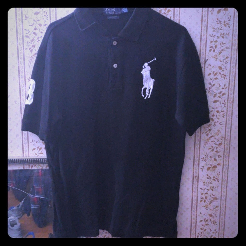 Black polo shirt